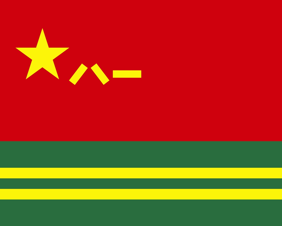 統合後方支援部隊軍旗（新華社より）